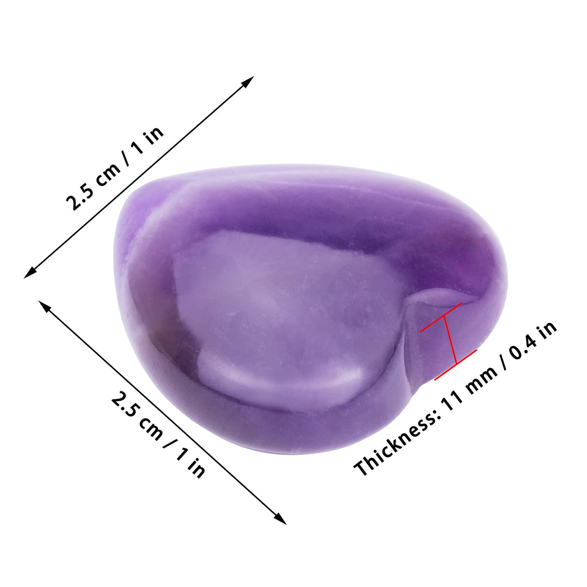 Marrywindix 10 Packs 1 Inch Healing Crystal Natural Amethyst Heart Love Carved Palm Worry Stone Chakra Reiki Balancing