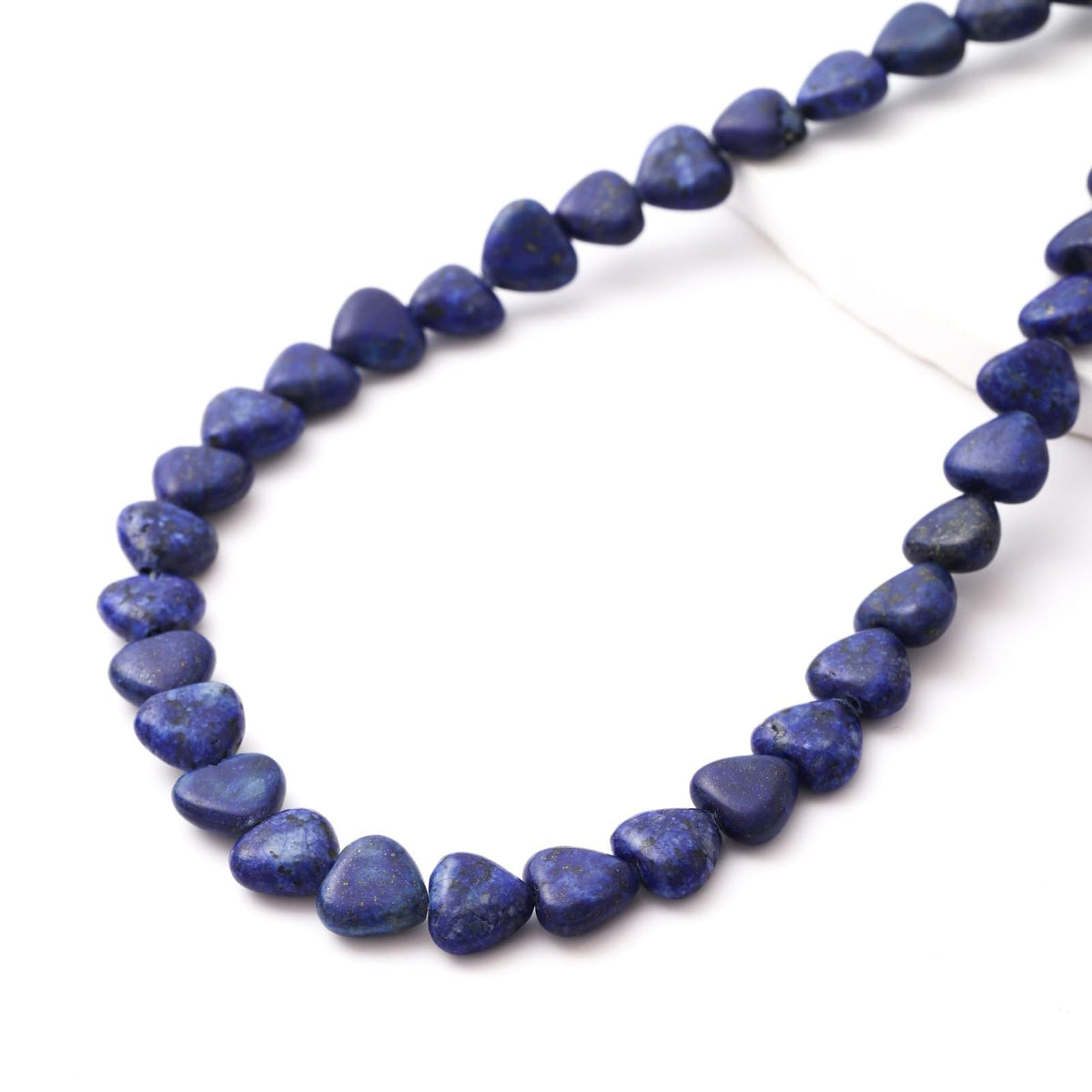Natural Heart Shaped Lapis Lazuli Stone Beads 10mm Loose Crystal Healing Beads for DIY Necklace Bracelet Making Gemstone Craft Supplies