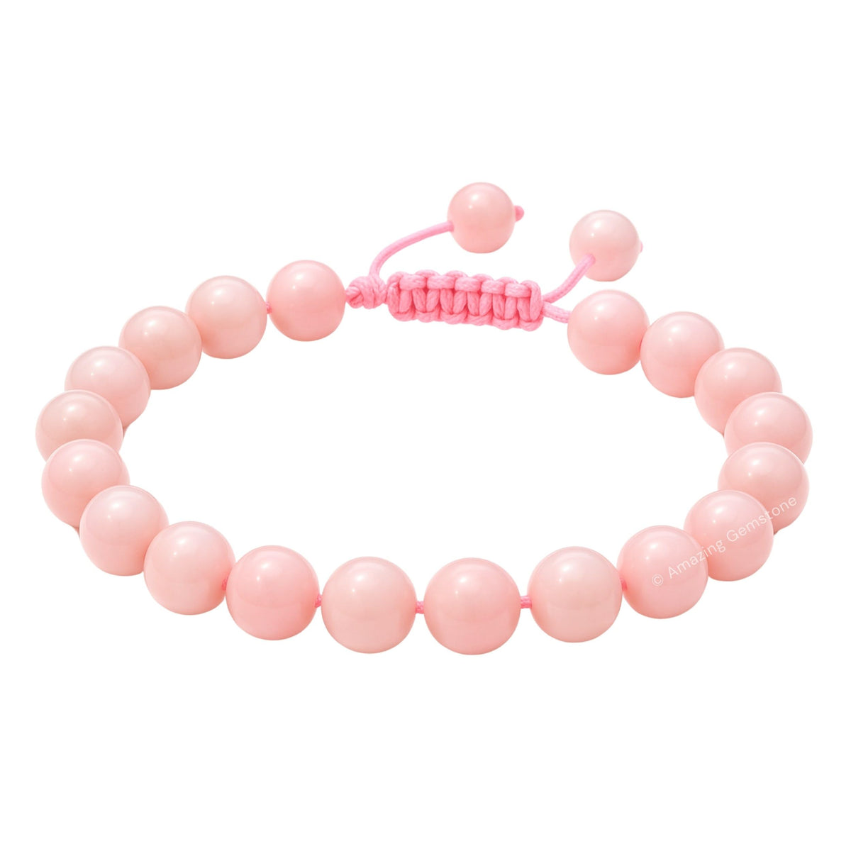 Amazing Gemstone Pink Opal Bracelet, Gifts For Men & Women - Protection Healing Crystal Bracelet - 8mm Gemstone Beaded Adjustable Bracelet, Pulseras Para Hombres Mujer Stocking Stuffers