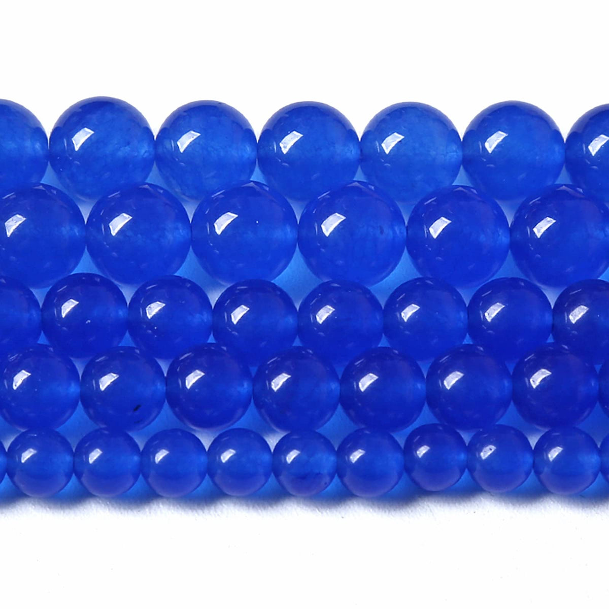 120PCS 6MM Deep Blue Chalcedony Natural Stone Loose Beads for Jewelry Making DIY Bracelet