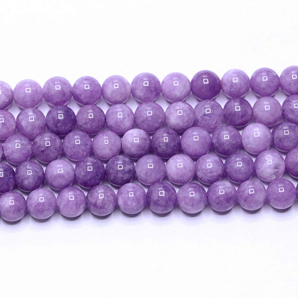 PLTbeads Gorgeous Purple Dyed Jade Natural Gemstone Loose Beads 6mm Smooth Round Approxi 15 inch DIY Bracelet Necklace for Jewelry Making