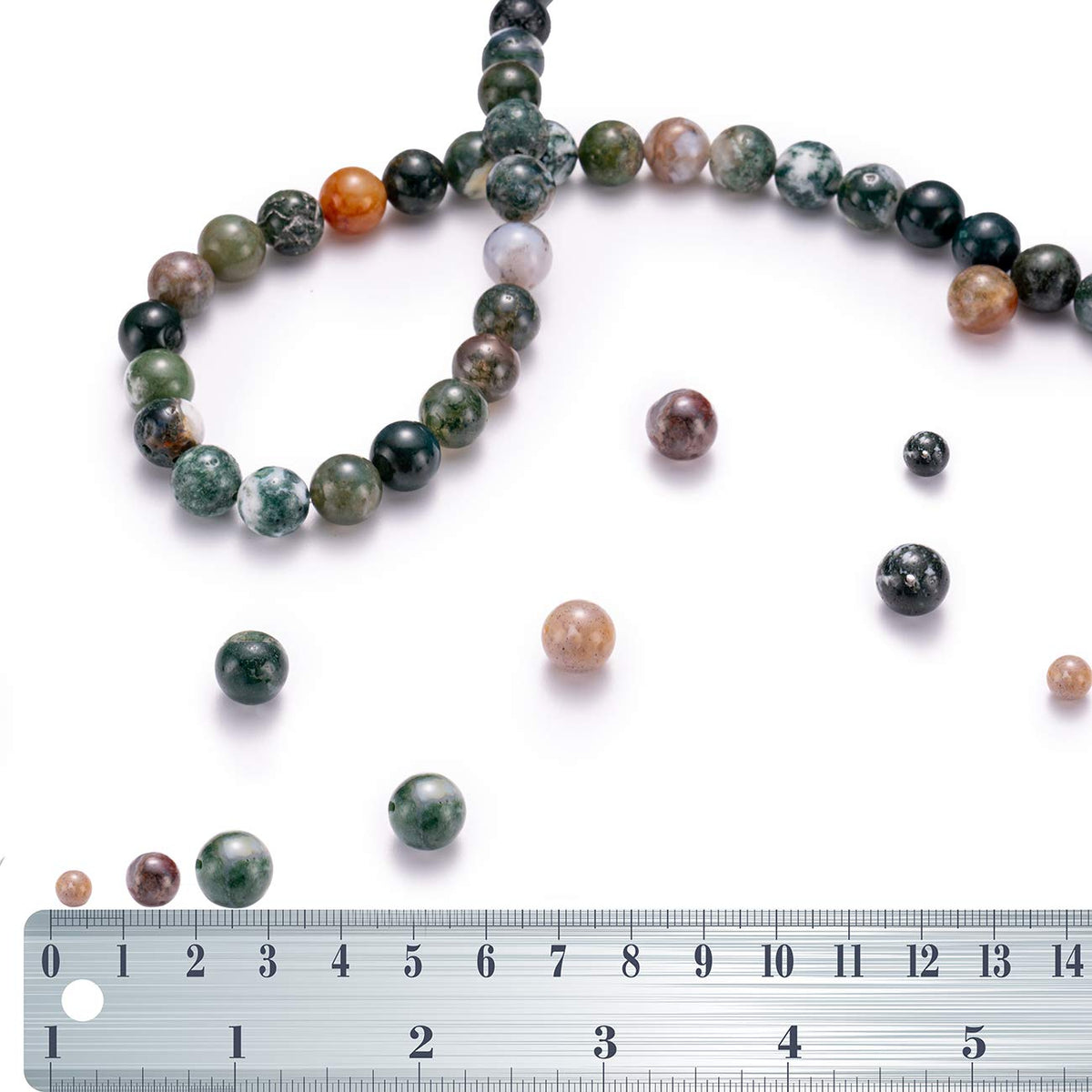BEADIA Natural India Agate Stone Round Loose Semi Gemstone Beads for Jewelry Making 6MM 61PCS