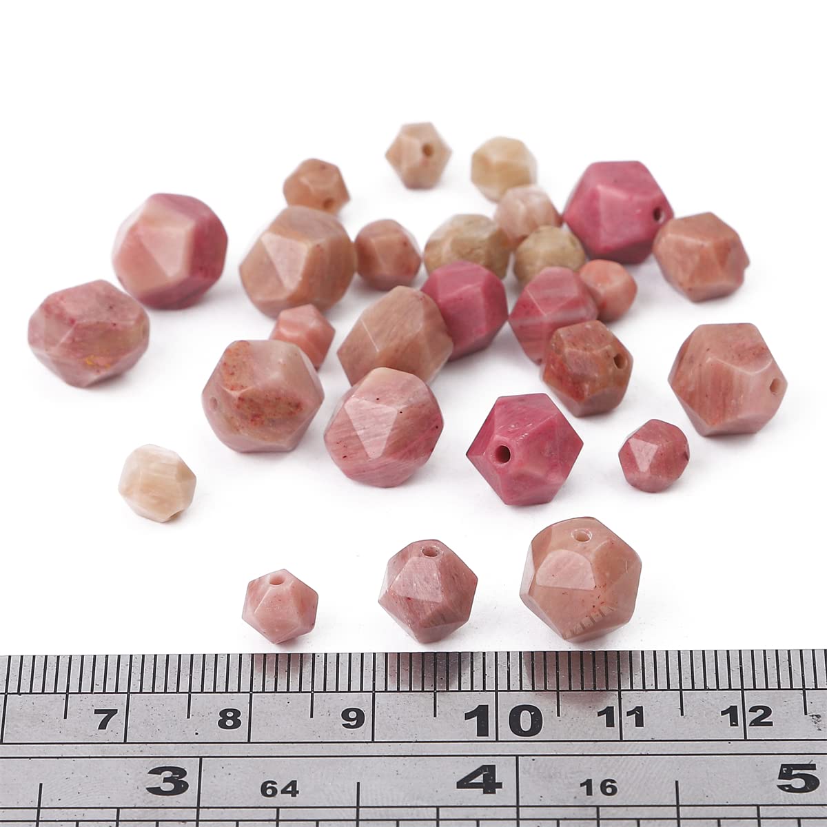 BEADIA Faceted Natural Red Wood Marble Stone Round Beads 8mm 36cm/Strand for Jewelry Making