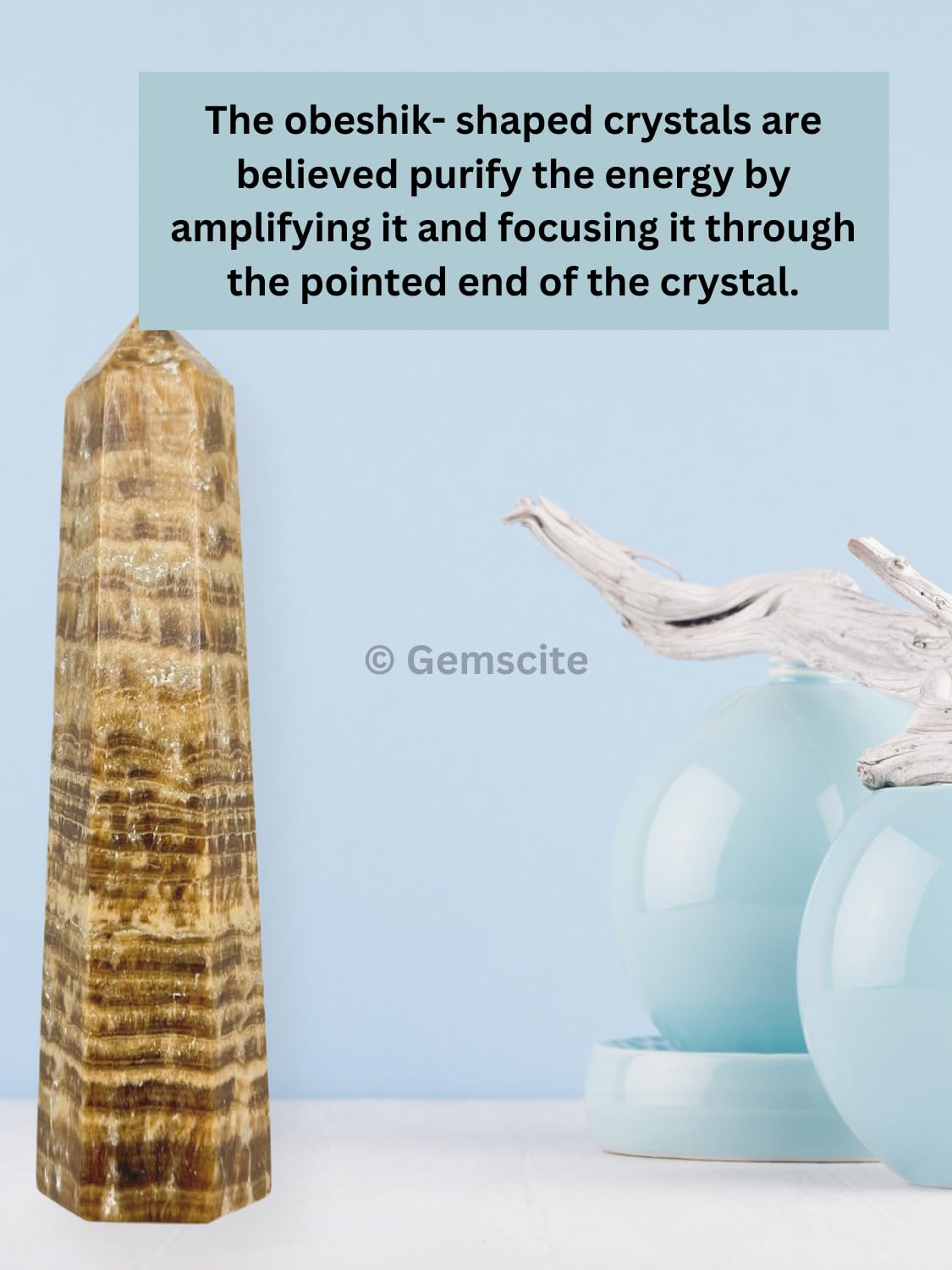 WholesaleGemShop 3 Inch (70 mm) Gemstones Aragonite Obelisk Tower Jumbo Facet Aura Rock Crystal Natural Polished Earth Wand Spirit