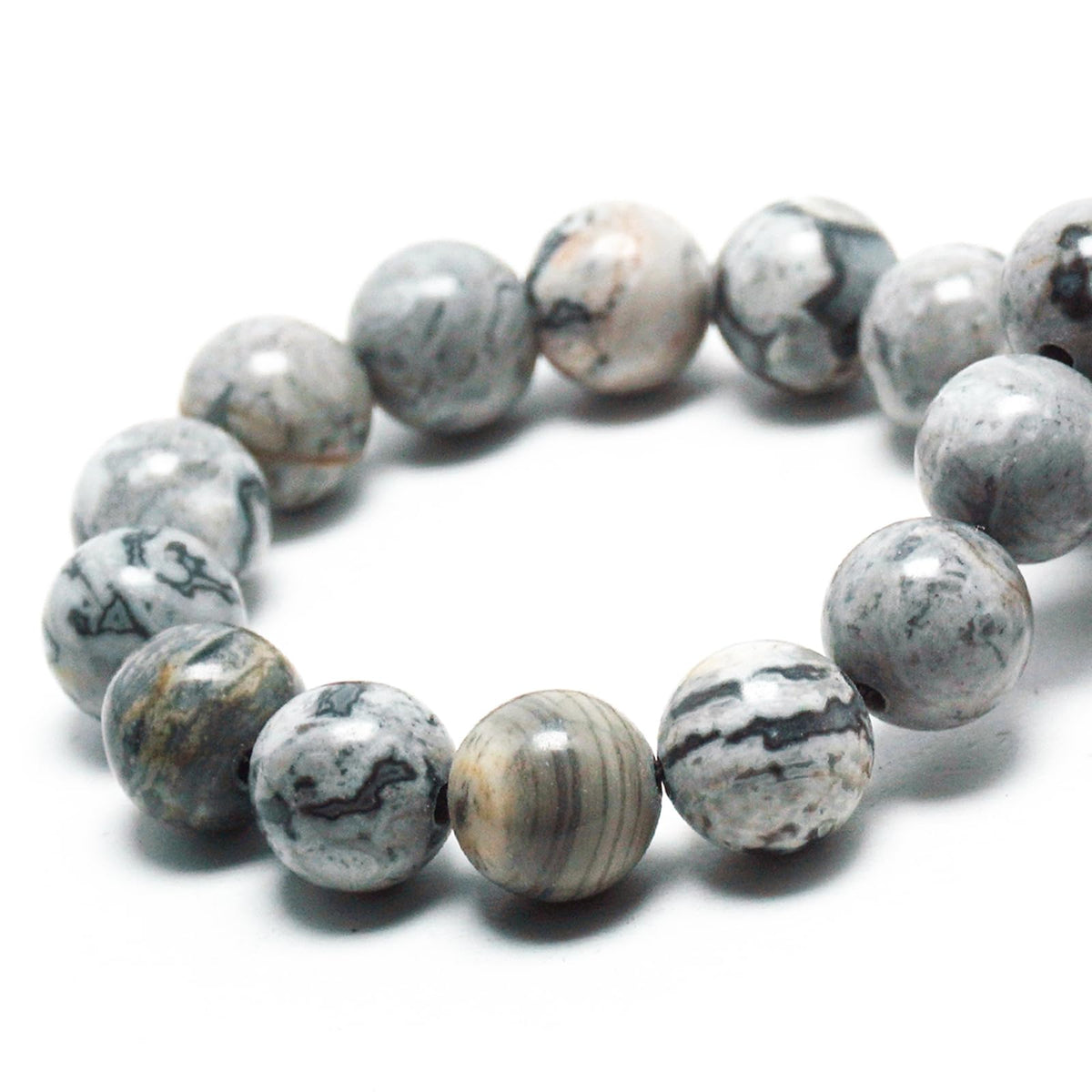 DIQIO Natural Stone Gemstone Beads for Jewelry Making - Map Jasper Beads for Bracelets, 6mm Semi Precious Round Beads (58-60pcs, 6mm, Map Jasper)