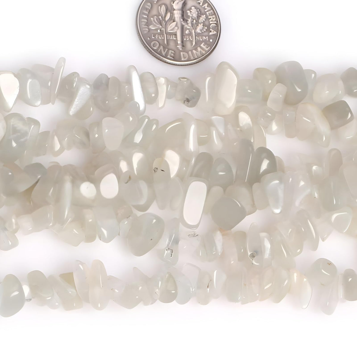 HAAMIIQII 5-8mm Natural White Moonstone Chips Beads Genuine Real Irregular Freeform Chip Loose Gemstone Beads Semi Precious Stone for Jewelry Making Strand 30 Inch