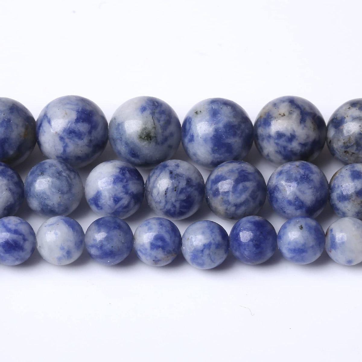 36PCS 10MM Natural Sodalite Beads Round Loose Stone Beads for Jewelry Making DIY Energy Stone Healing Power Bracelet 15"