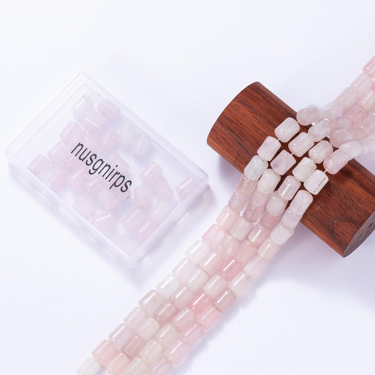 Natural Rose Quartz Crystal Cylinder Tube Beads 10x14mm 38cm/str Loose Semi Gemstone Stone Beads for Making Bracelets Necklace