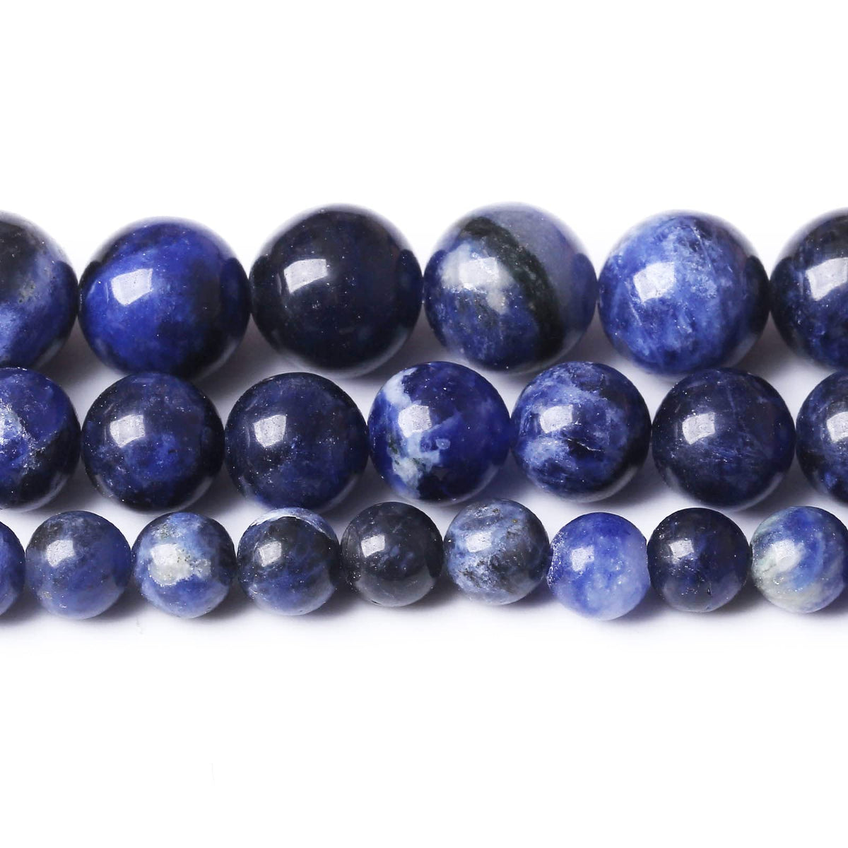 32PCS 12MM Natural Bule Sodalite Stone Beads Energy Healing Beads for DIY Jewelry Bracelet Necklace Making for Jewelry Making15Inch