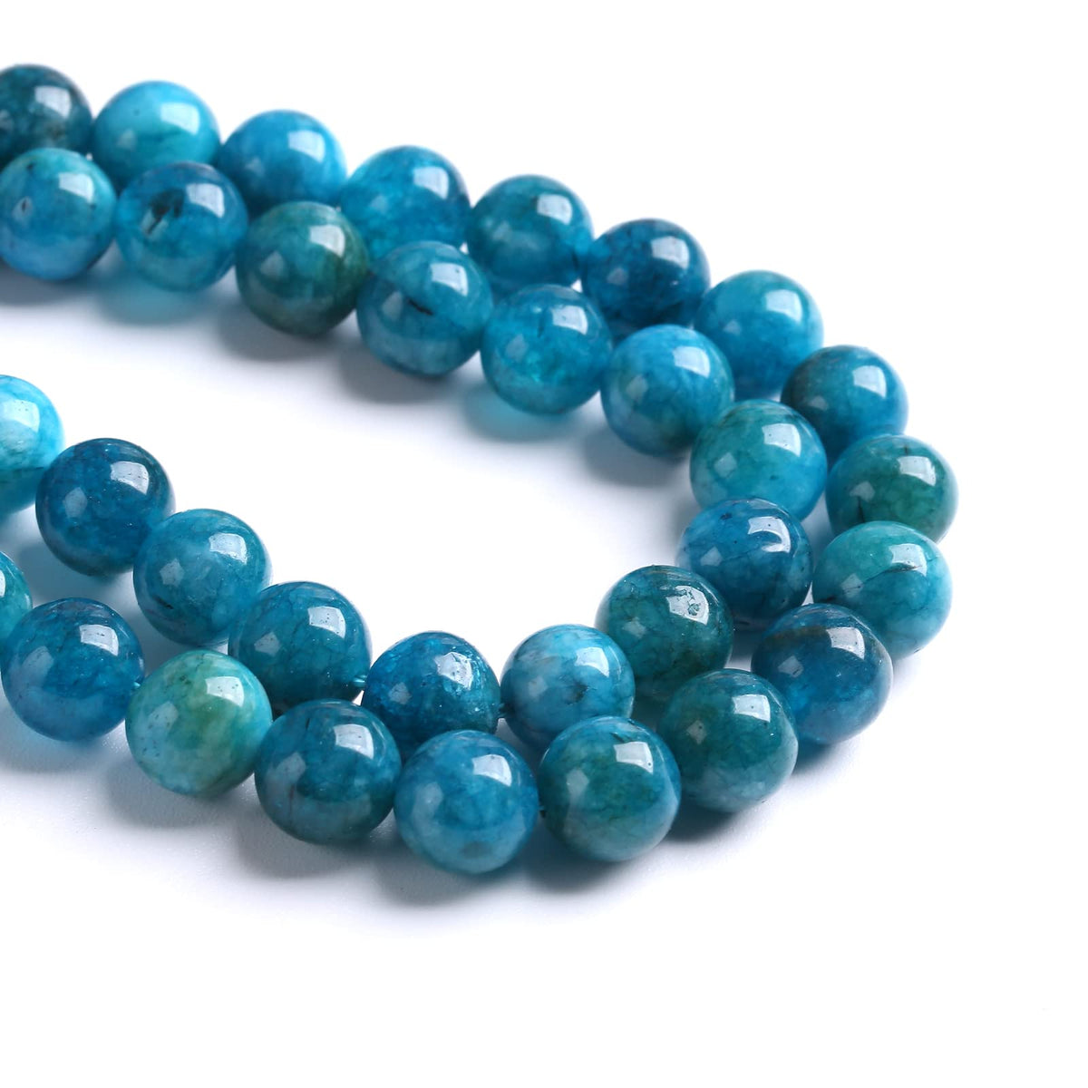8MM 45PCS Blue Apatite Spacer Loose Beads for Jewelry Making DIY Bracelet Necklace