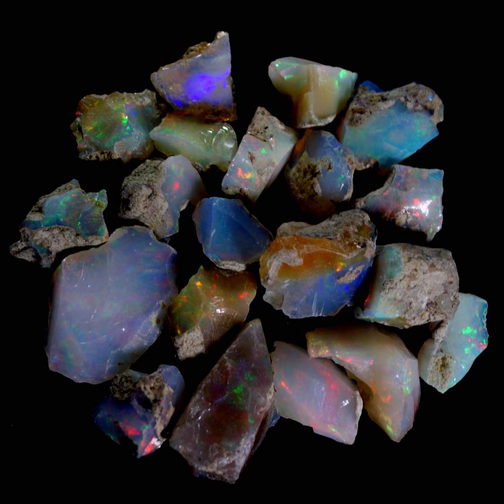 dadu_creation 150.17cts 100% Natural Play of Color Ethiopian FIRE Opal Rough LOT Gemstone GOVIND17