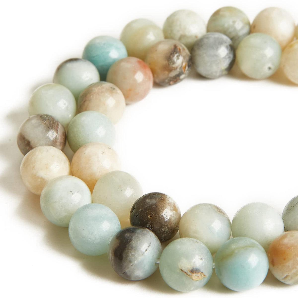 60pcs 6mm Amazonite Beads Natural Gemstone Beads Round Loose Beads for Jewelry Making