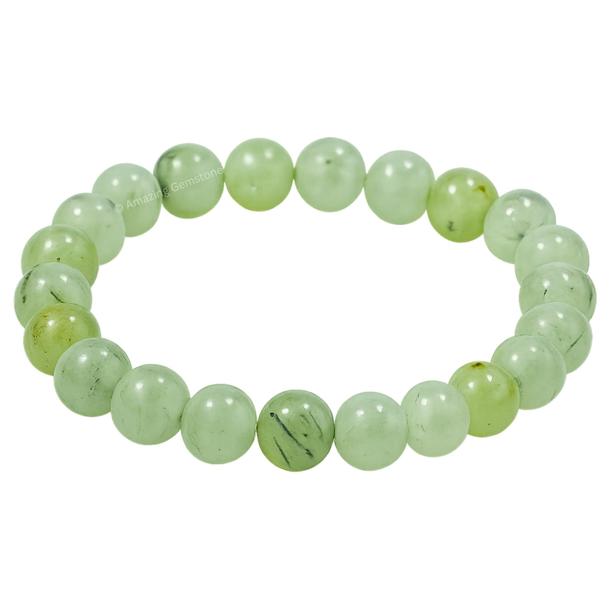 Amazing Gemstone Crystal Bracelet for Women Men's Gifts - Protection Healing Crystal Bracelet - 8mm Gemstone Beaded Stretchable Bracelet Pulseras Para Hombres Mujer Stocking Stuffers Mothers Day Gift (Prehnite)