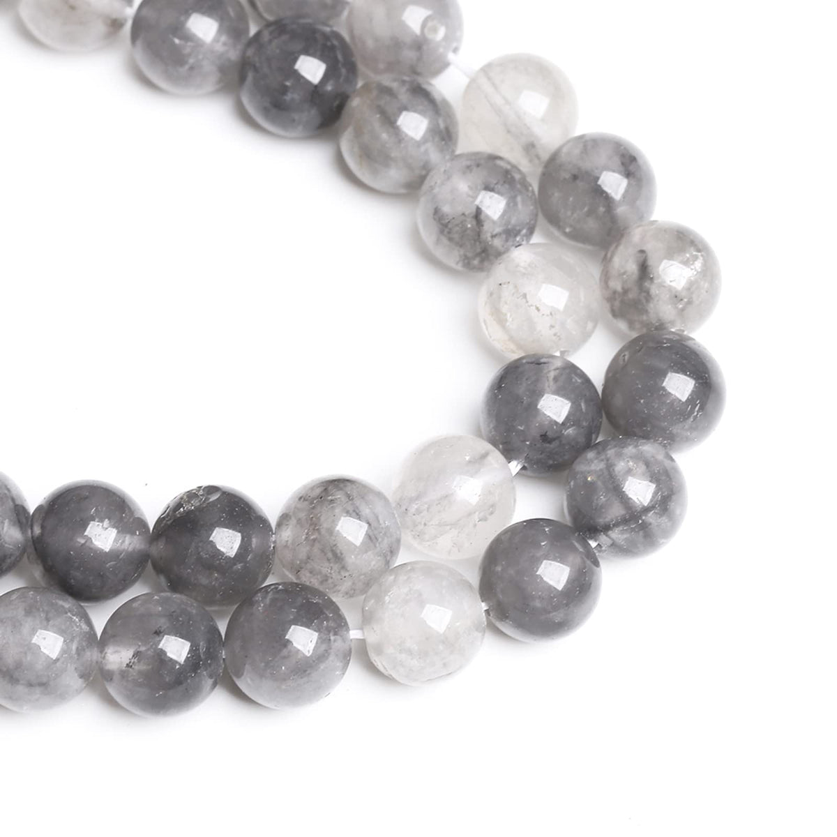 6MM 60PCS Natural Stone Cloudy Quartz Crystal Beads for Jewelry Making DIY Bracelet 1 Strand