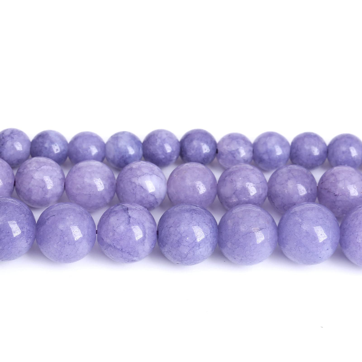Lavender Purple Chalcedony Natural Stone Beads Gems Round Loose Beads Jewelry Making DIY Bracelet Necklace Accessory 1 Strand 32PCS 12MM 15"