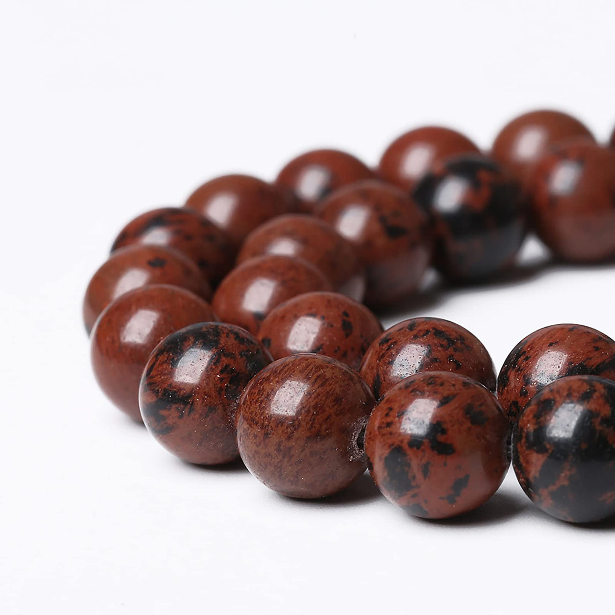 90PCS 4mm Natural Stone Mahogany Obsidian Beads for Jewelry Making Round Loose Spacer Beads DIY Bracelet Necklace (4mm, Mahogany Obsidian Beads)