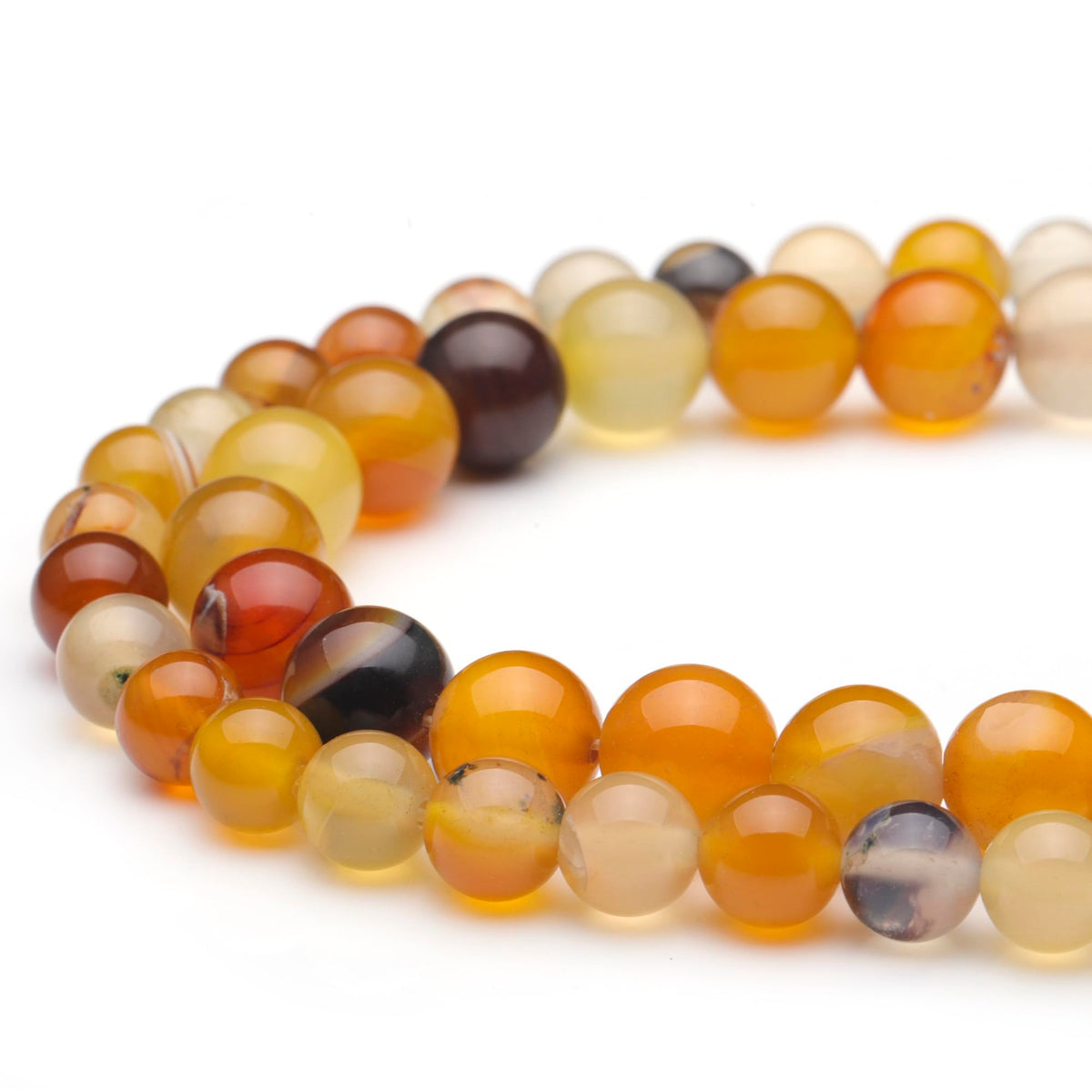 Youngbling Natural Gemstone Beads for Jewelry Making,6mm Amber Agate Polished Round Smooth Stone,Genuine Real Stone Red Beads for Bracelet Necklace 15 Inch(Amber Agate,6mm)