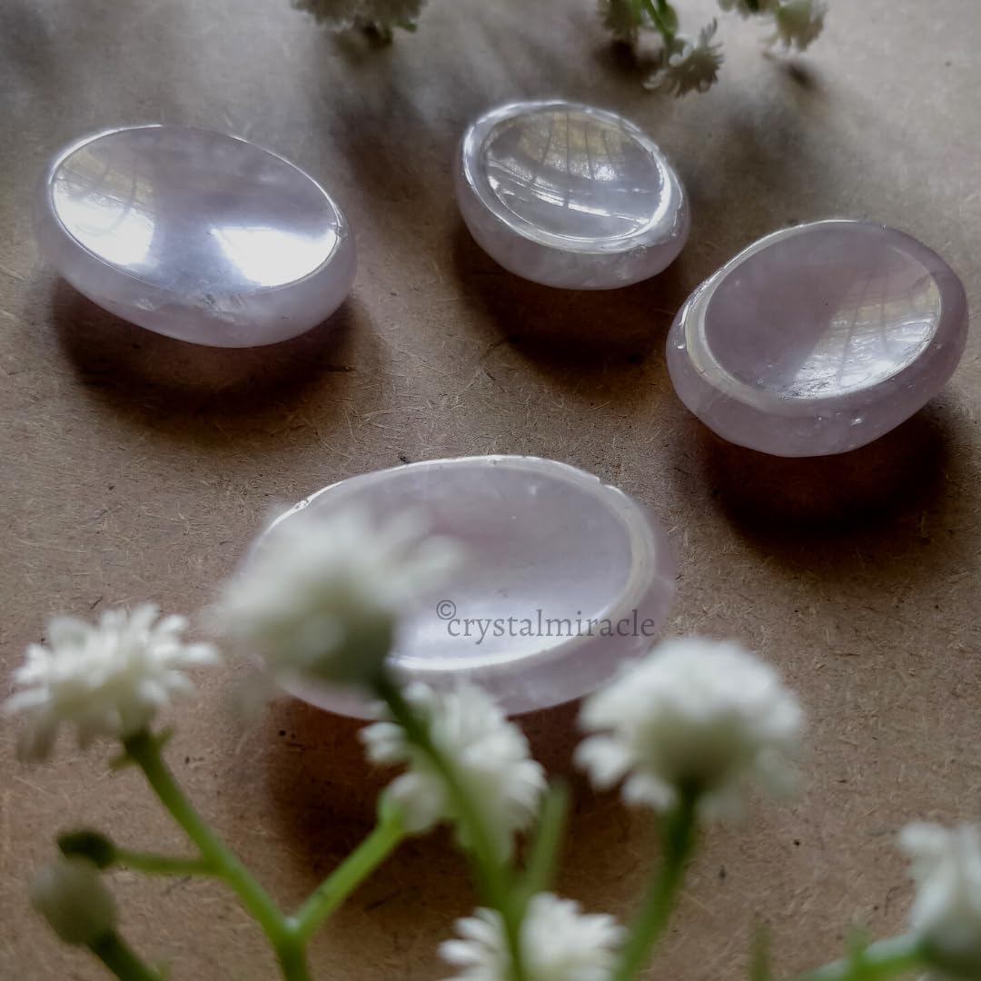 crystalmiracle Rose Quartz Gemstone Single Thumb Stone Metaphysical Gemstone Crystal Healing Reiki Men Women Feng Shui Positive Energy Love Wellness Thumb Stones for Gifts