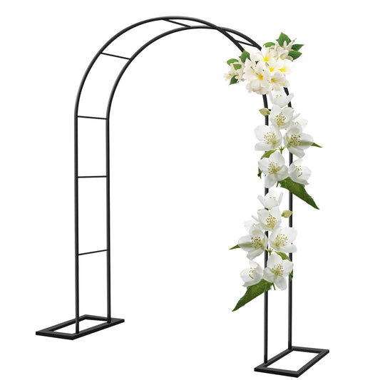 Metal Garden Arch for Climbing Plants Wedding & Event Trellis for Roses Pergola Arbor Stand Bridal Party Backdrop Outdoor Garden Decor (Size:140x230x40CM)