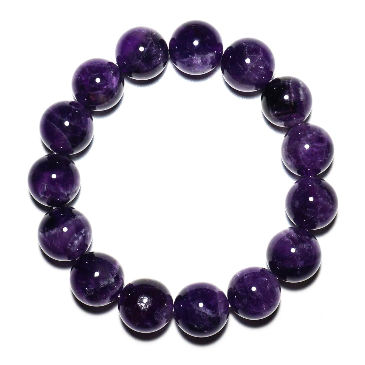 TaHLga 16MM Amethyst Bracelet for Men | Natural Third Eye & Crown Chakra Crystal | Fits for 8" Large Wrist | Emotional Healing Spiritual Gift for Talismans & Amulets & Feng Shui
