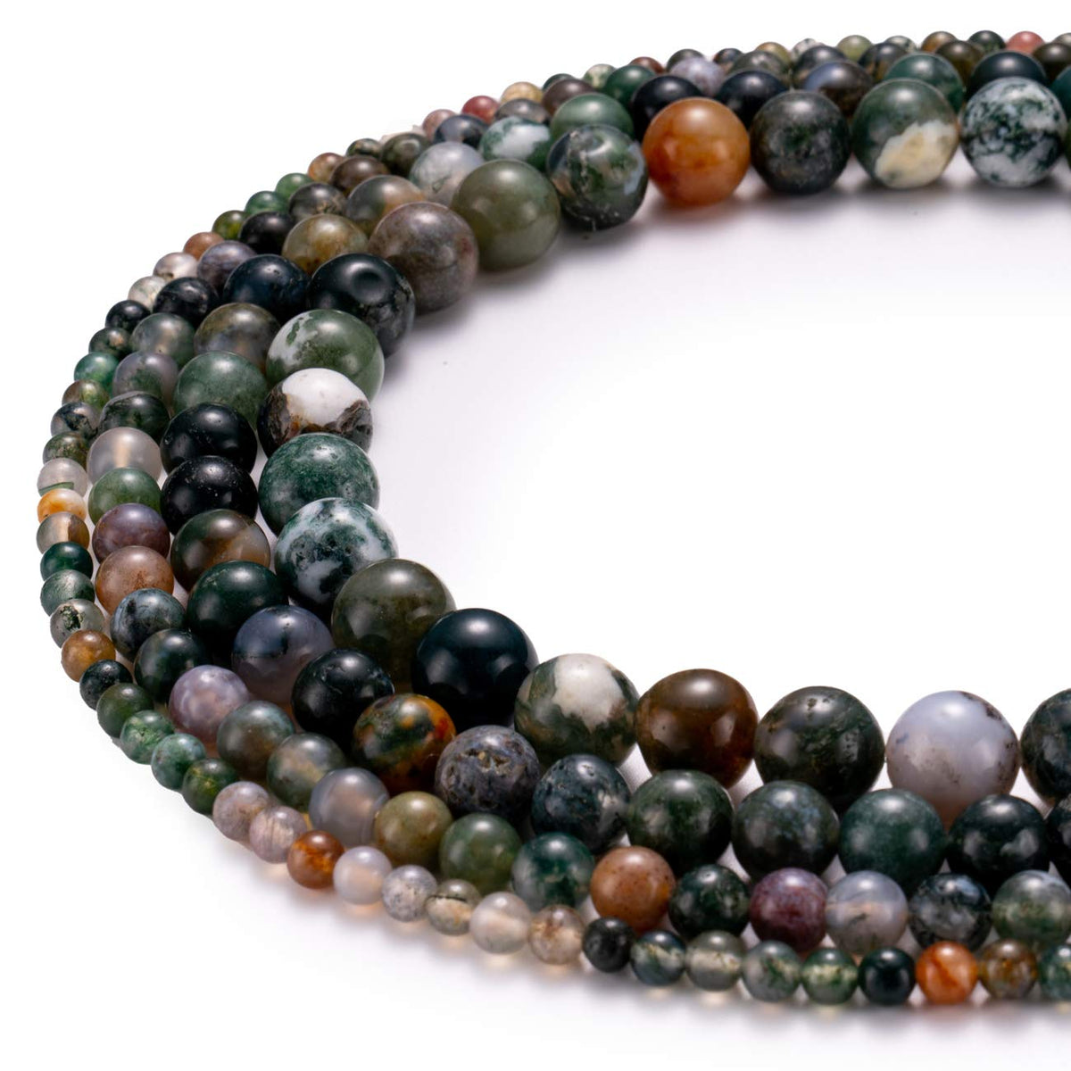 BEADIA Natural India Agate Stone Round Loose Semi Gemstone Beads for Jewelry Making 6MM 61PCS