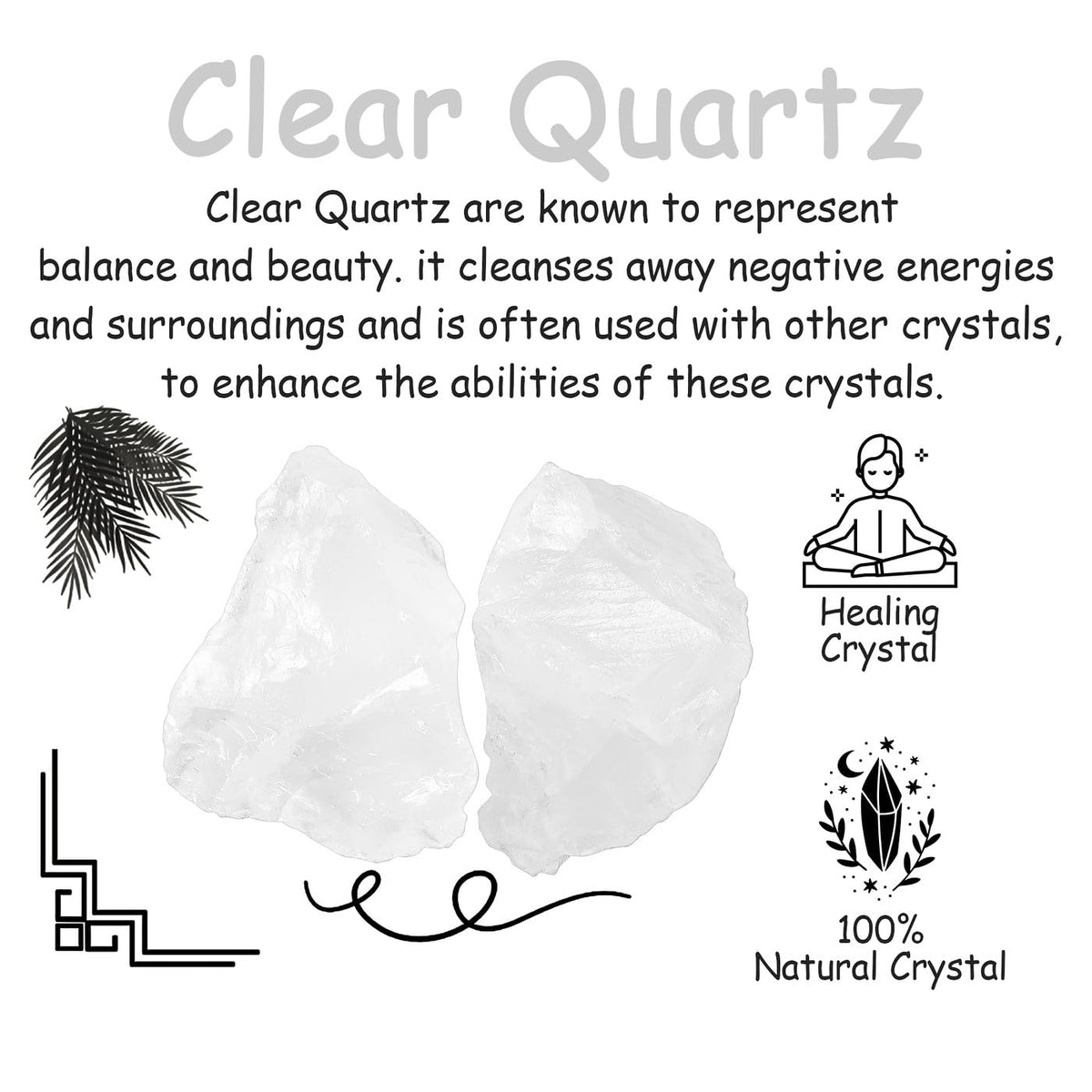 NUKAYAI 2Pcs Clear Quartz 1.8-2.2" Large Raw Crystals Natural Healing Stones Rough Rocks Clear Quartz Crystal for Polishing Wicca Reiki Decoration Tumbling DIY Wire Wrapping Rock Gifts