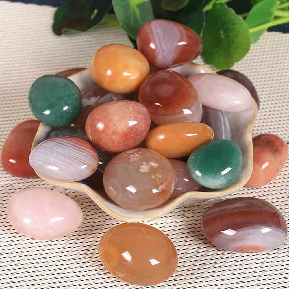 Natural Crystal and Healing Stones Set 4 Pc Agate Stones Rock Gemstones Witches Reiki Energy Balancing Meditation Divination Home Decor DIY
