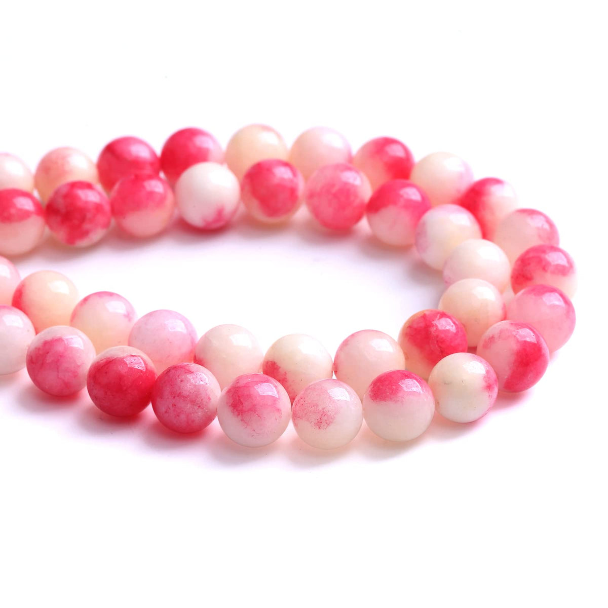 12MM 32PCS Pink Tourmaline Jade Stone Beads for Jewelry Making DIY Bracelet Necklace 15"