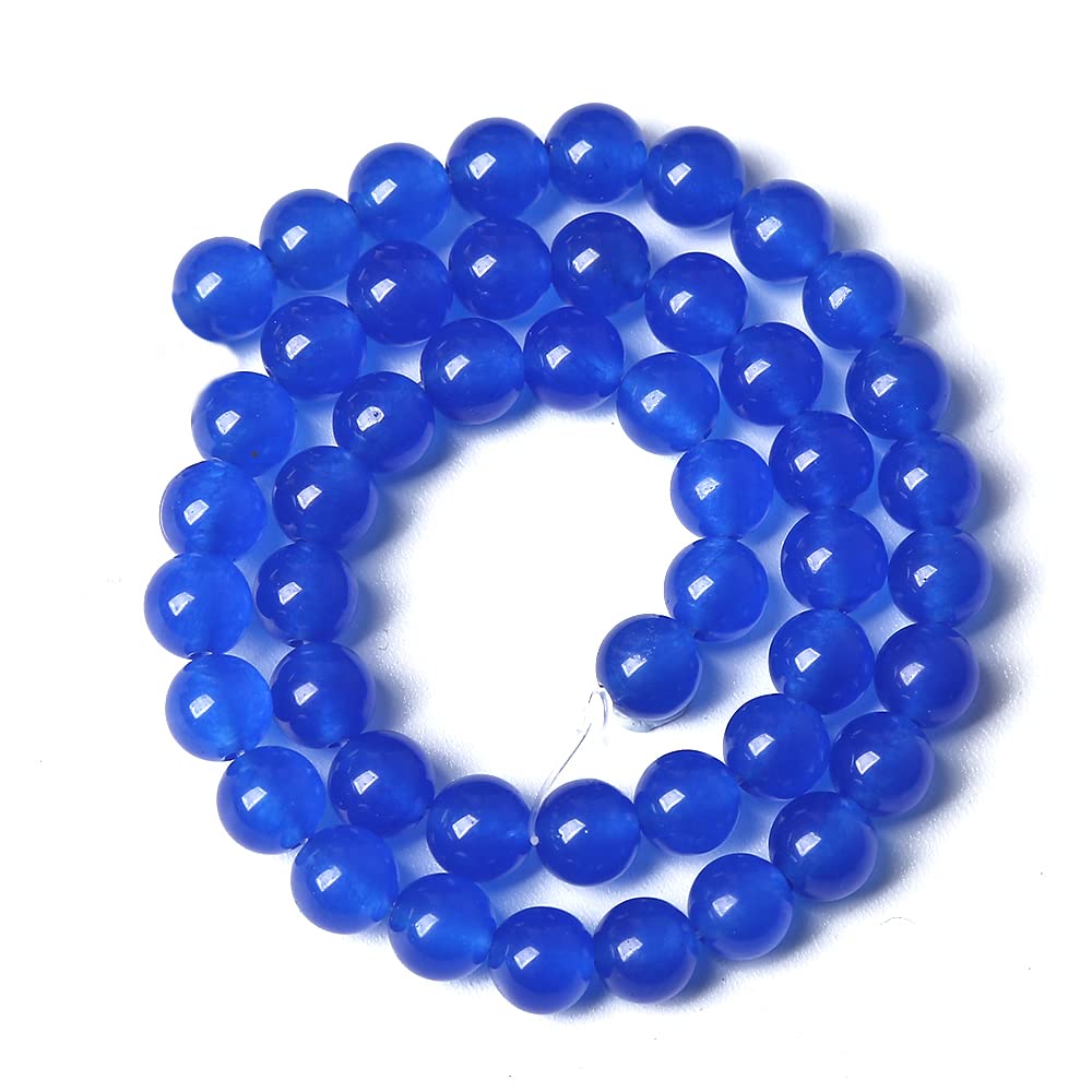 160PCS 4MM Deep Blue Chalcedony Natural Stone Loose Beads for Jewelry Making DIY Bracelet