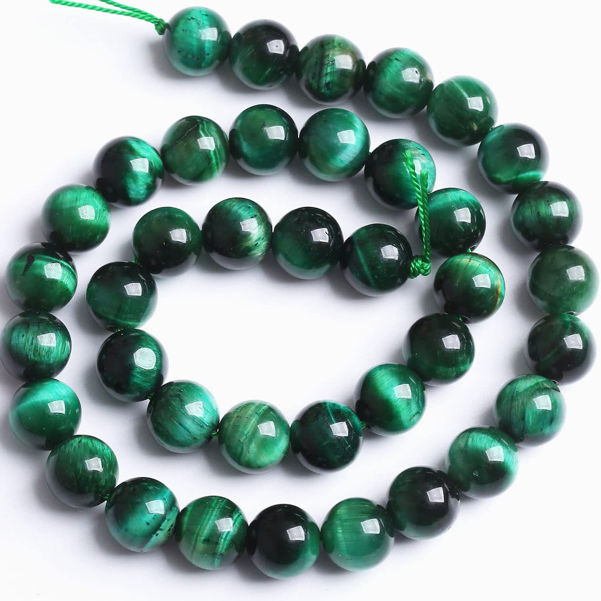 32PCS 12MM AAA Green Tiger Eye Stone Beads Natural Gemstone Bead Crystal Healing Energy Jewelry Making DIY 15 inches