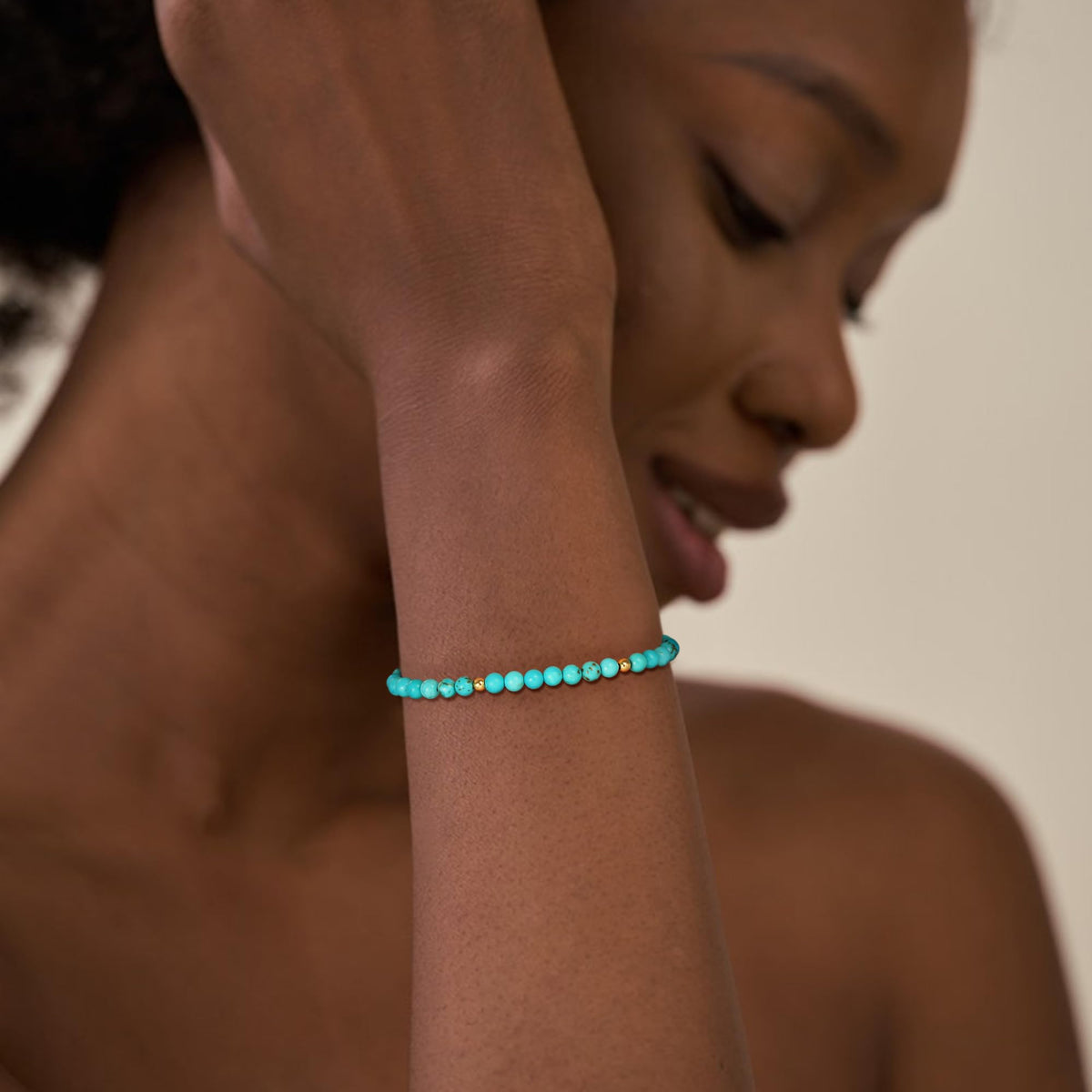 Treasure Bender Beaded Protection Bracelet for Women Men, Inspire Creatity and Alleviate Pain, Natural Crystals and Healing Stones Stretch Bracelet Jewelry Gifts for Women Men (Turquoise)