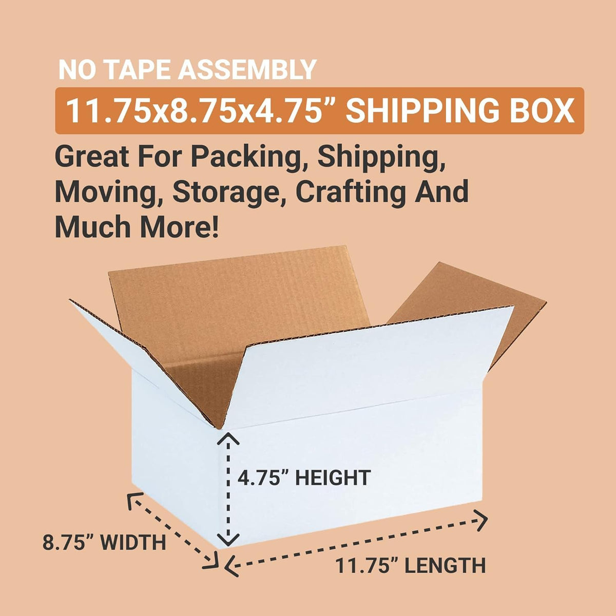 Tape Logic Shipping Boxes Small 10"L x 8"W x 6"H, 25-Pack | Corrugated Cardboard Box for Packing, Moving and Storage