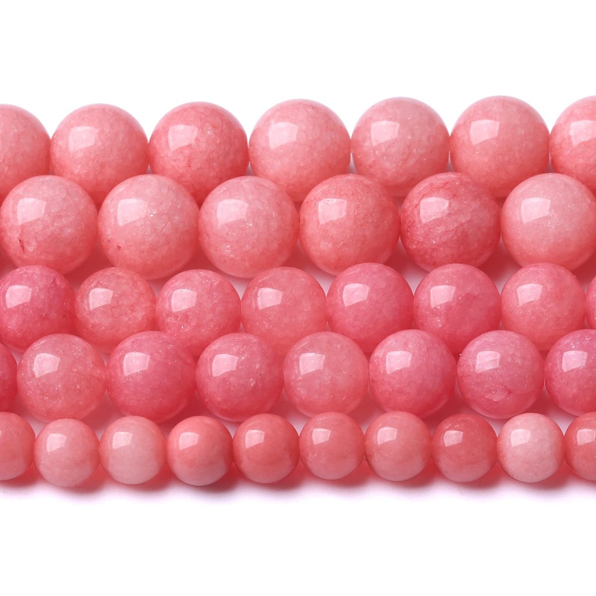 120PCS 6MM Natural Stone Pink Jade Beads Rhodochrosite Chalcedony Beads for Jewelry Making DIY Bracelet 2 Strands