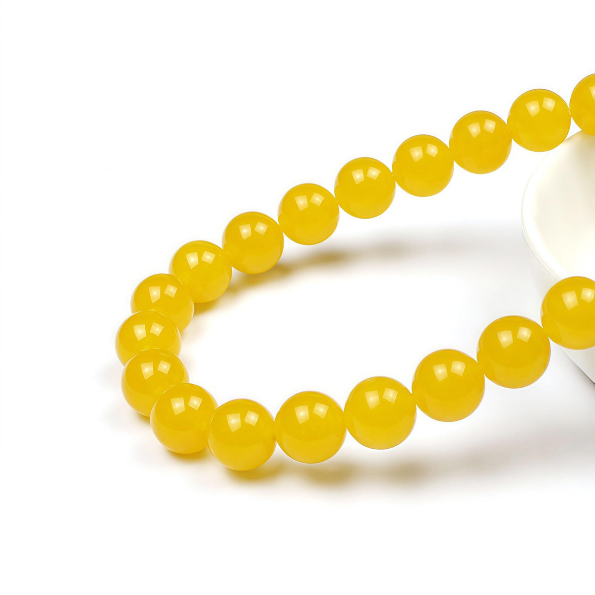 MJDCB Natural Yellow Jade Round Loose Beads for Jewelry Making DIY Bracelet Necklace (12mm)