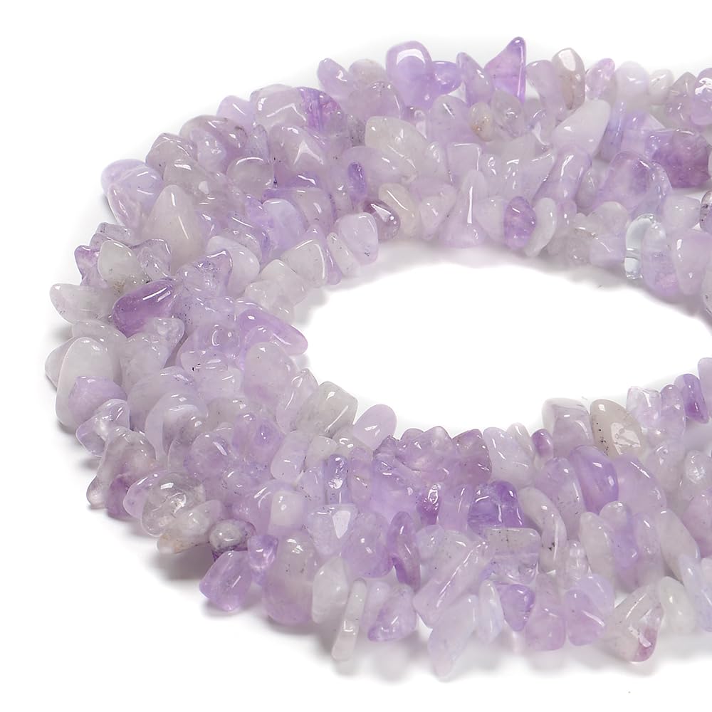 PLTbeads Gemstone Chips Natural Purple Jade Crystal 3-5mm Healing Crystals Waist Bracelets Necklace Kit Irregular Stone DIY Crafts Design Jewelry Making Approxi 32 inch