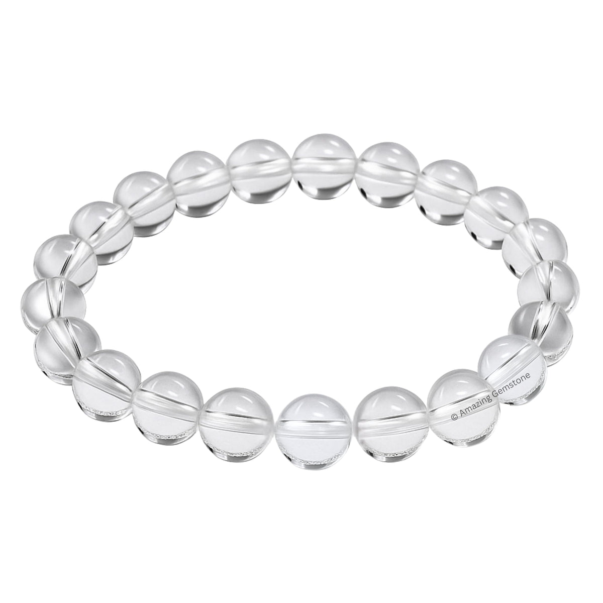 Amazing Gemstone Crystal Bracelet for Women Men's Gifts - Protection Healing Crystal Bracelet - 8mm Gemstone Beaded Stretchable Bracelet Pulseras Para Hombres Mujer Stocking Stuffers Mothers Day Gift (Clear Quartz)