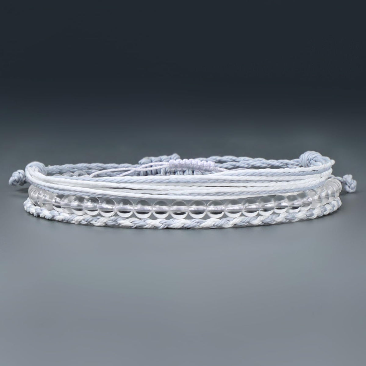 QOGIR Handmade Healing Bracelet,4mm Natural Clear Quartz Crystal Gem Stone Beads Bracelet for Men Women Gifts with 2PCS Size Adjustable Rope Bracelets