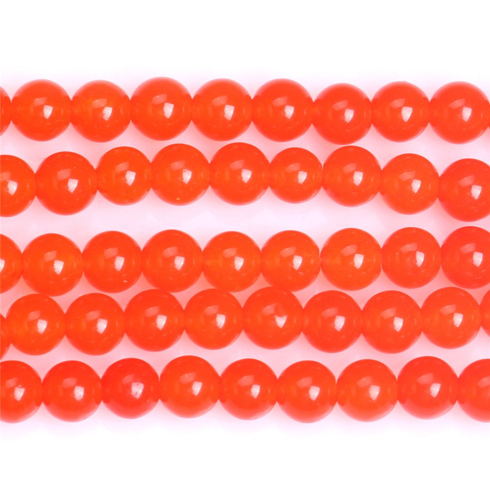 Orange Jade Beads for Jewelry Making Gemstone Semi Precious 6mm Round 15" JOE FOREMAN