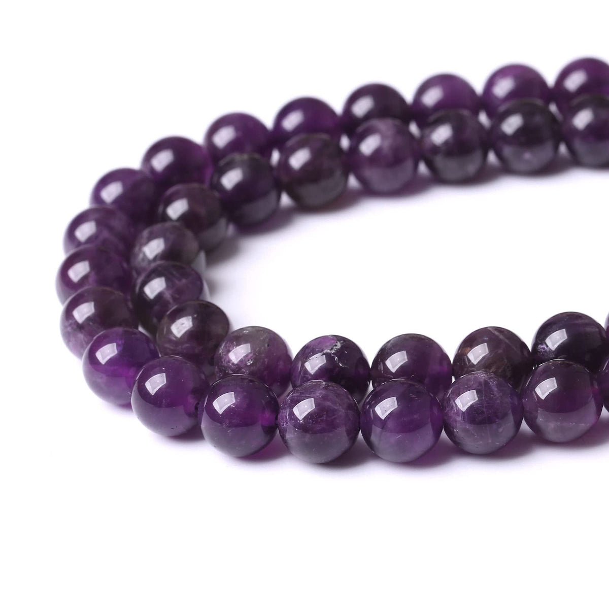 60PCS 6MM Beads Natural Amethyst Stone Stone Beads Energy Healing Beads for DIY Jewelry Bracelet Necklace Making for Jewelry Making15Inch