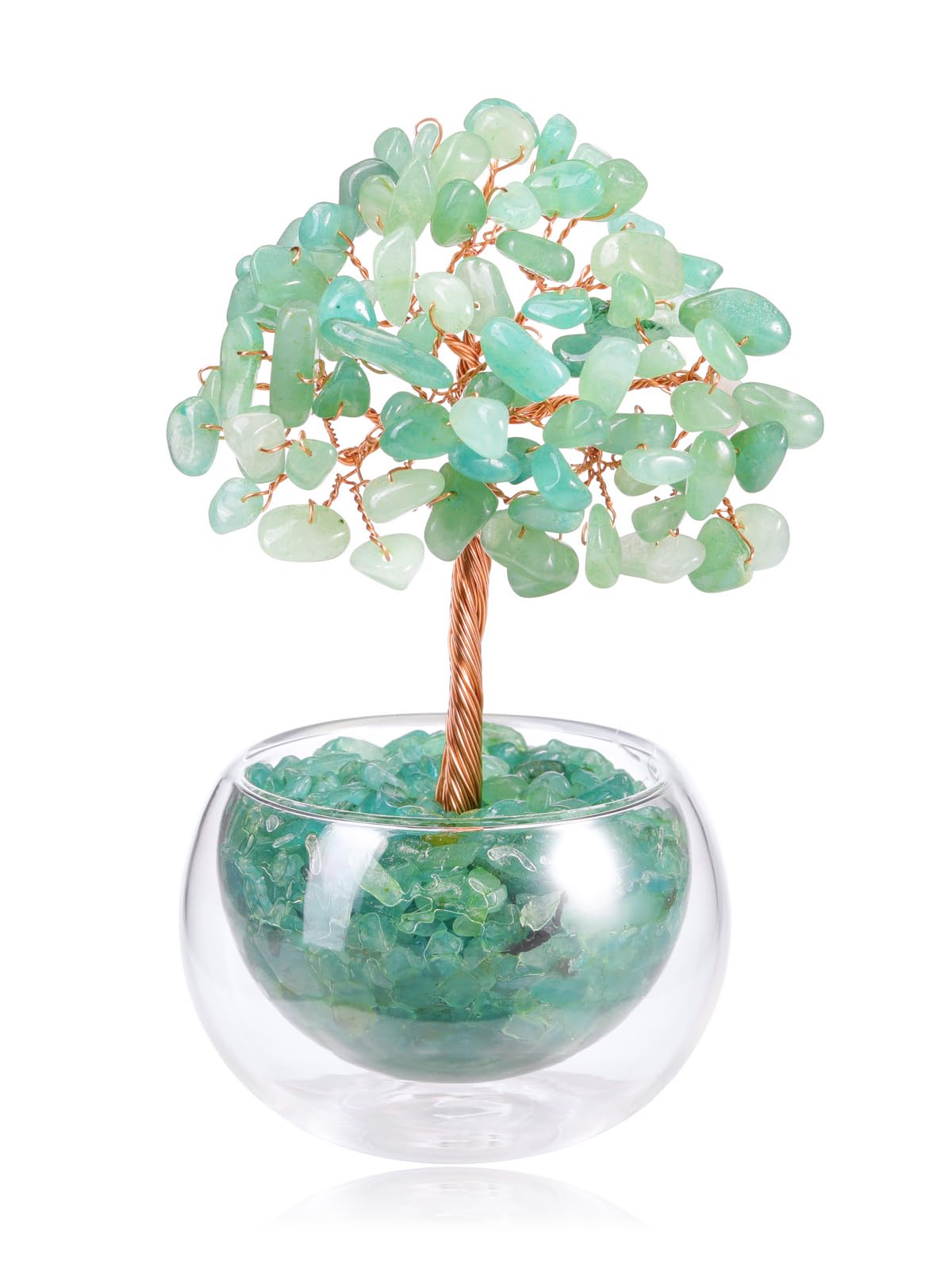 PESOENTH Green Aventurine Tree Crystal Tree of Life Gifts for Women Mom Birthday,Green Crystal Bonsai Tree Healing Stone Gem Trees Spiritual Home Room Decor Gifts for Women