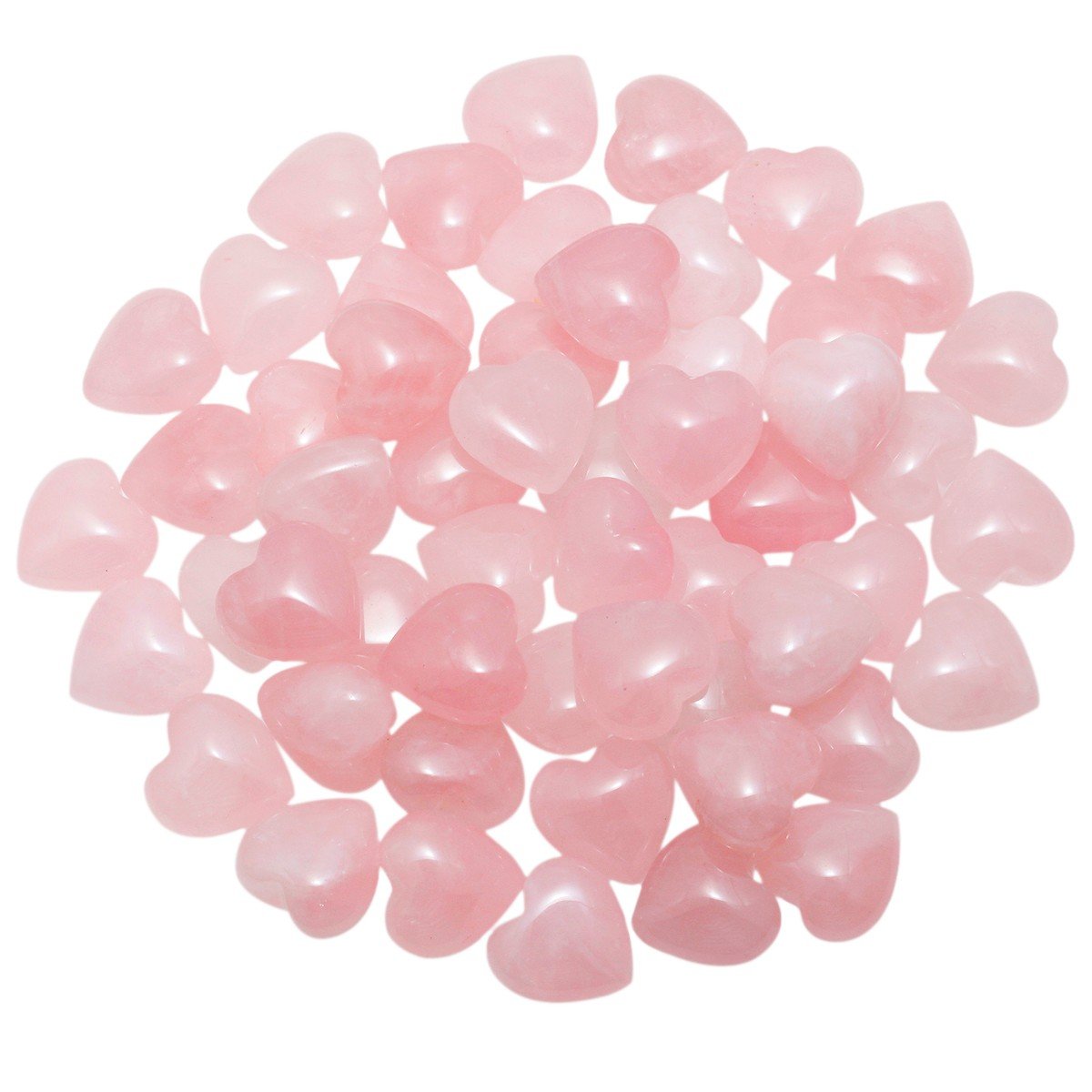 Rockcloud Healing Crystal 0.5 inch Rose Quartz Carved Worry Stone Chakra Reiki Balancing(Pack of 10)