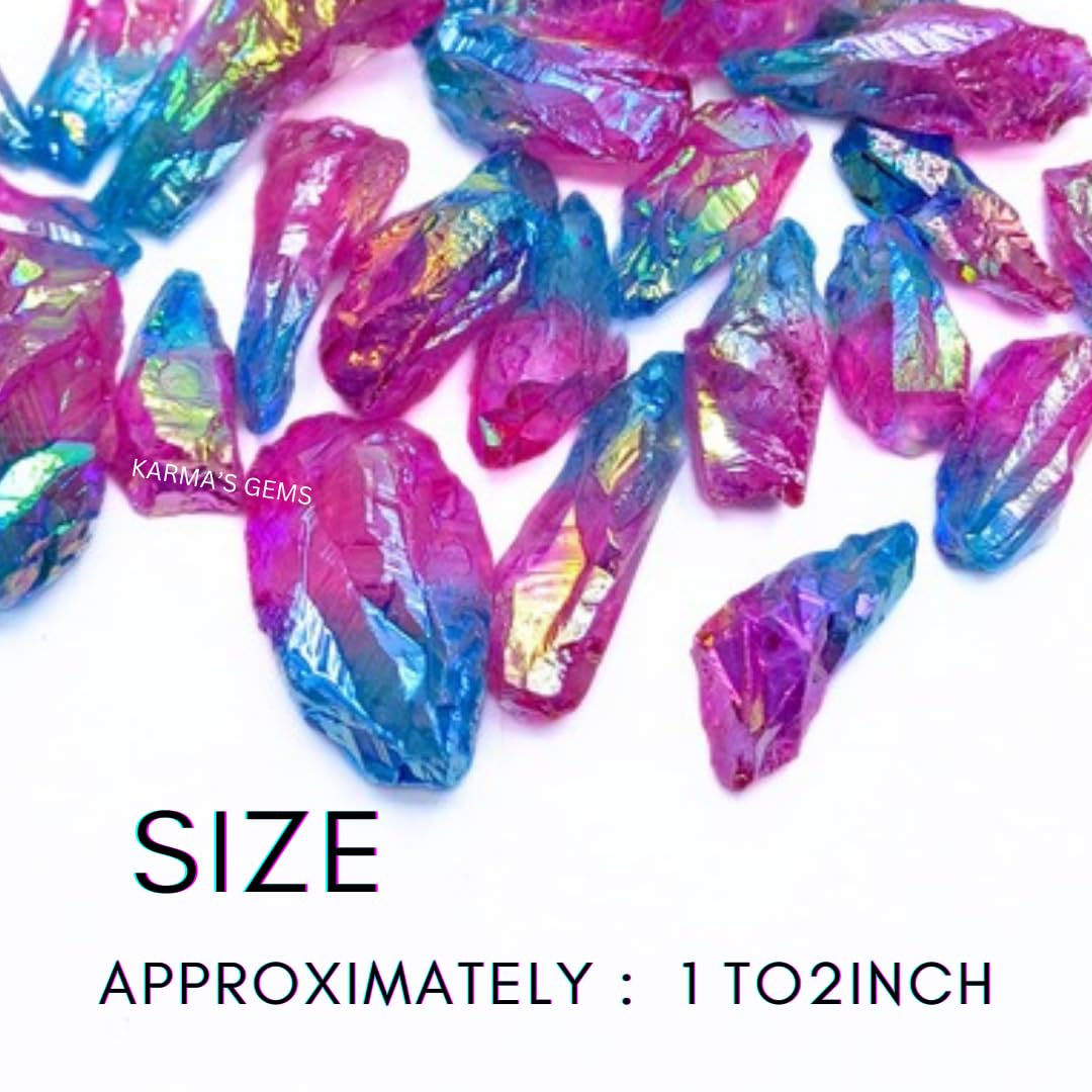 Crystals, Rocks, Jade, Crystals and Healing Stones, Witchcraft Supplies, Healing Crystals, Stones, Healing Stones, Rock Collection, Agate, Raw Stones (Rose - Aqua Aura Quartz, 2 Pcs)