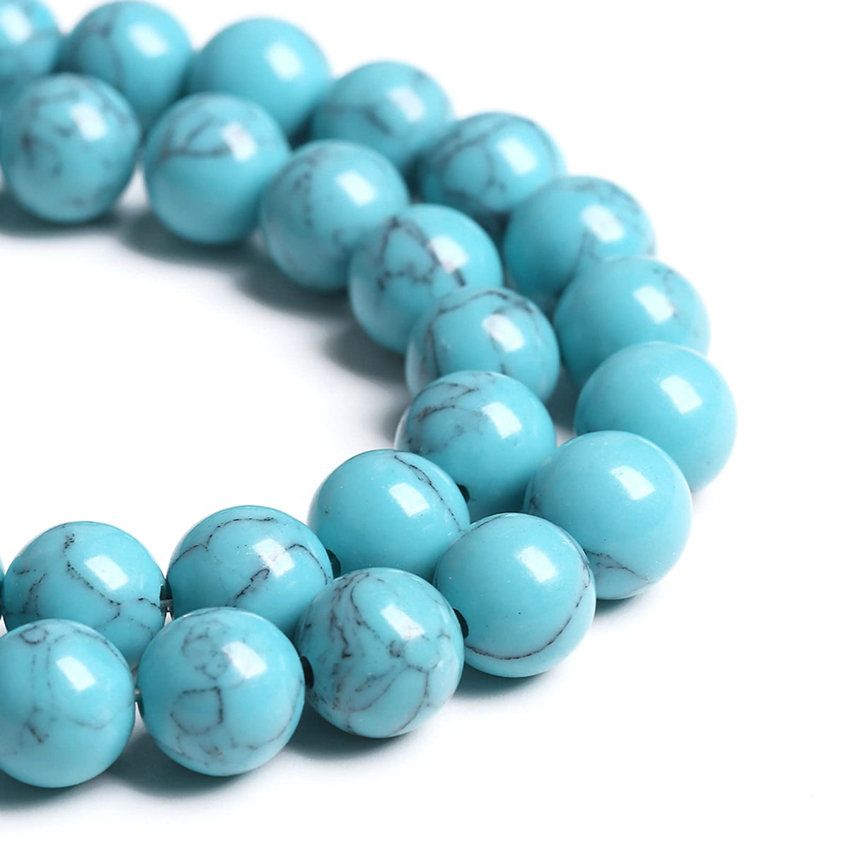 6MM 60PCS Light Blue Turquoise Spacer Loose Beads for Jewelry Making DIY Bracelet Necklace