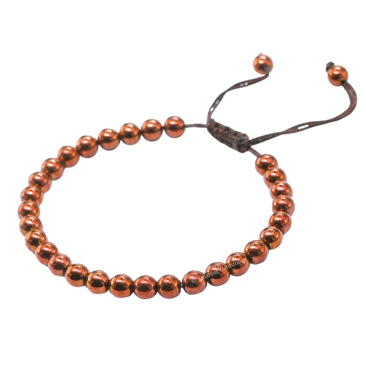 Copper Hematite Bracelet for Women Men's Gifts - Protection Healing Crystal Bracelet - 6mm Gemstone Beaded Adjustable Bracelet Pulseras Para Hombres Mujer Stocking Stuffers