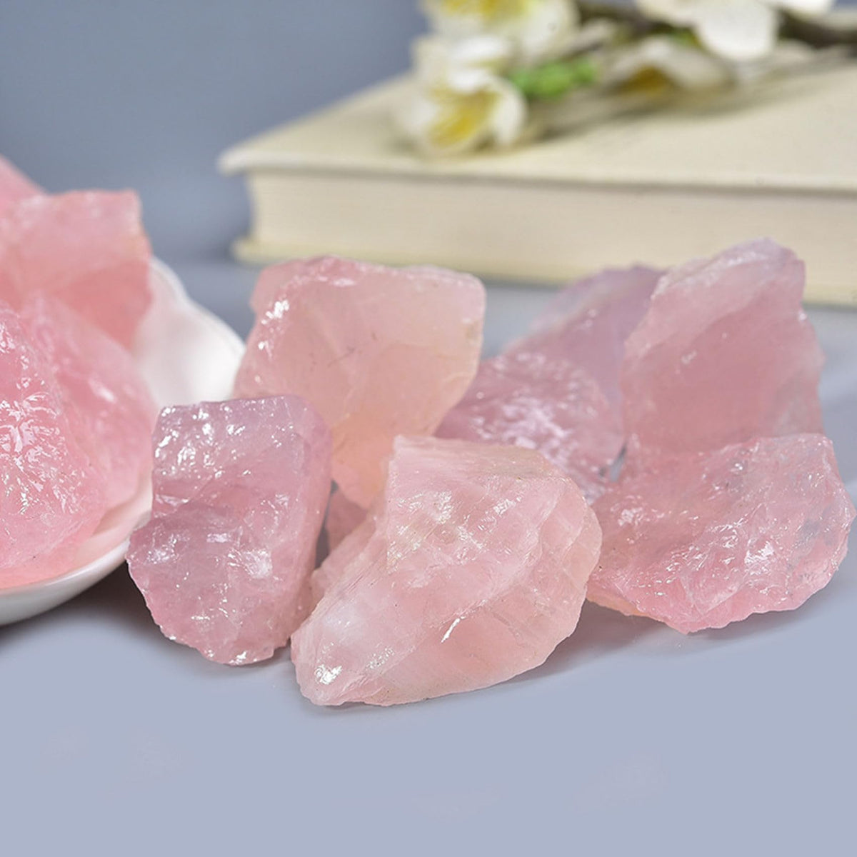 Rose Quartz Raw Crystals Healing Crystals Natural Rough Stones 1.2-2" for Tumbling, Fountain Rocks, Yoga, Meditation, Polishin, Gift 37