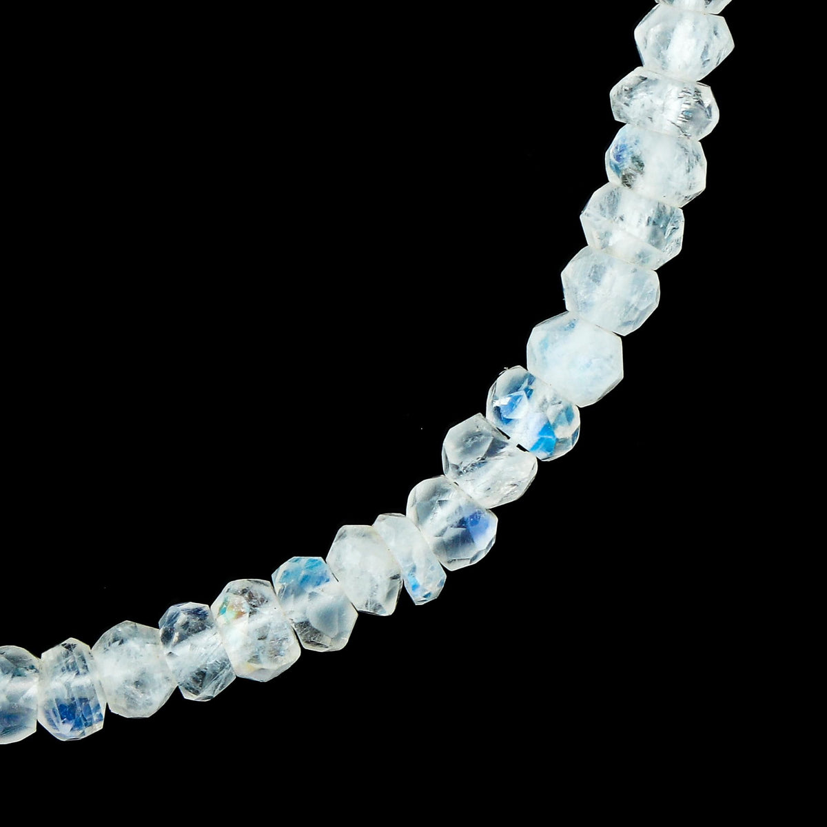 CRYSTALINES Natural Rainbow Moonstone Gemstone Bolo Bracelet, Handmade Bohemian Jewelry, Healing Crystals, Faceted Beads Stones, Silver Adjustable Chain, Christmas Gift for Women, 6+4inch