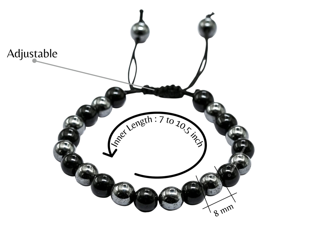 Amazing Gemstone Bracelet for Lymphatic Drainage - Black Obsidian Hematite Bracelet Set for Men Women Healing Calming Anxiety Stress Relief Gifts Pulseras Para Hombres Mujer Stocking Stuffers