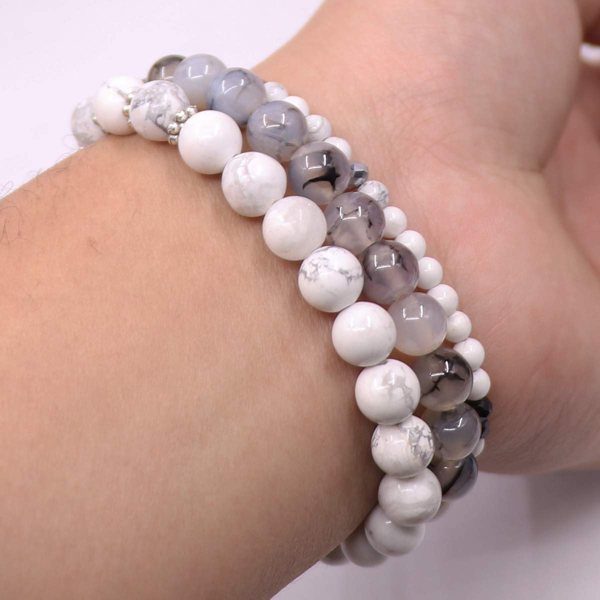 UEUC Tree of Life Yoga Healing Stone Bracelets,Multilayer Lotus Chakra Stone Reiki Bracelet Sets,Anxiety Crystal Natural Stone,for Women Stress Relief