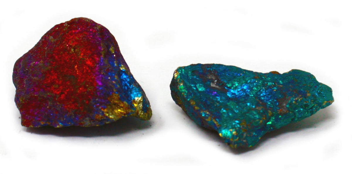 Peacock Chalcopyrite Crystals (2 Pieces) | Rough Natural Stones for Collecting, Meditation, and Energy Healing