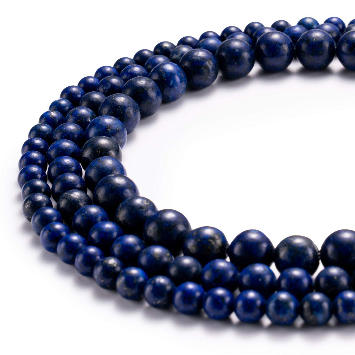 BEADIA Natural Lapis Lazuli Stone Round Loose Semi Gemstone Beads for Jewelry Making 6MM 61PCS